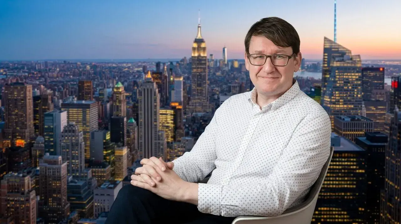 Dr. Kennedy with Manhattan skyline